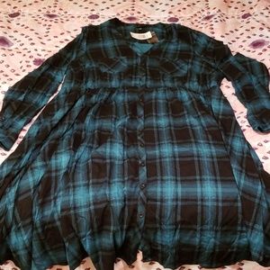 Womens Knee length Flannel Dress